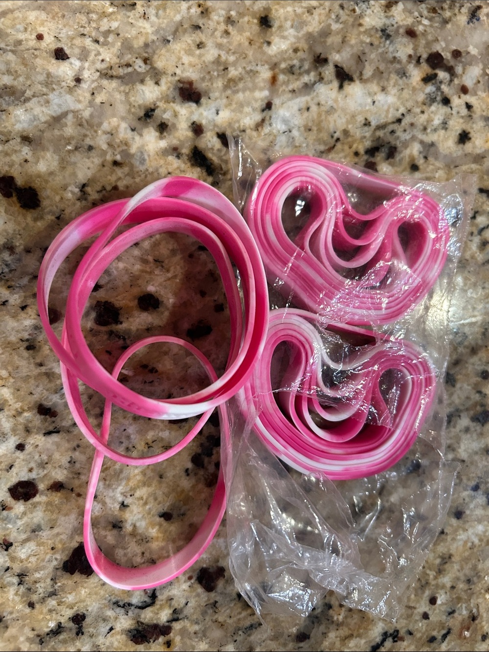 Pink Silicone Stretch Bands - Set of 16